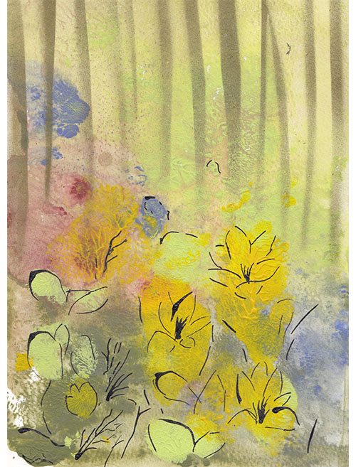 Chmýří, 26 x 25 cm v rámu s paspartou