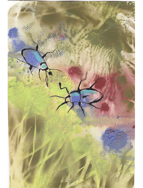 Černá kočka, 42 x 32 cm v rámu s paspartou