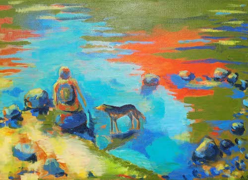 U jezu, 70 x 50 cm, akryl, 